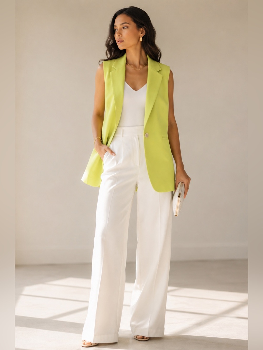 ✨ Joie Neon Yellow-Green Sleeveless Blazer Vest NWT | Size Small (Fits S/M) ✨